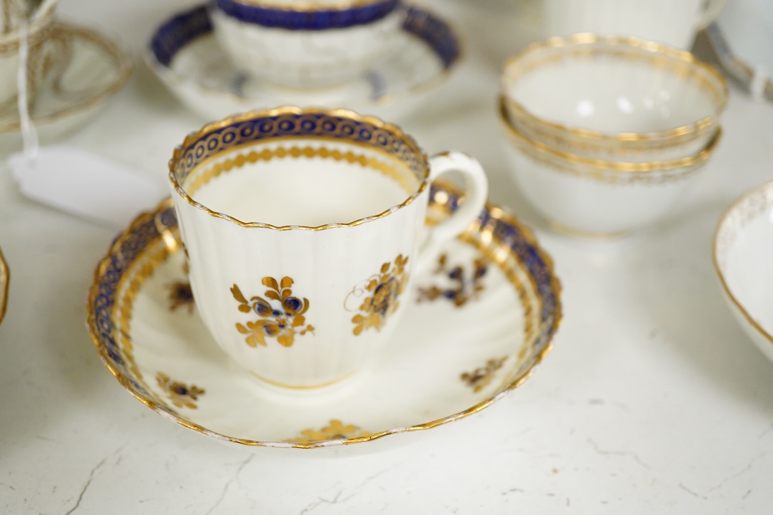 A collection of mixed late 18th/early 19th century tea wares and a Spode stone china dish - 23cm wide